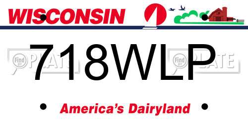 718WLP Wisconsin License Plate