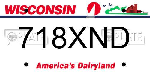 718XND Wisconsin License Plate