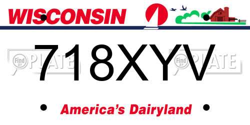 718XYV Wisconsin License Plate