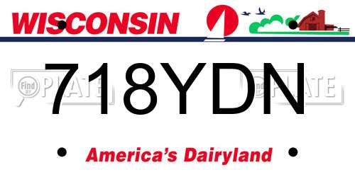 718YDN Wisconsin License Plate