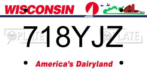 718YJZ Wisconsin License Plate