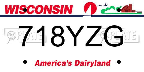 718YZG Wisconsin License Plate