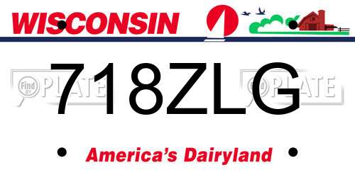 718ZLG Wisconsin License Plate