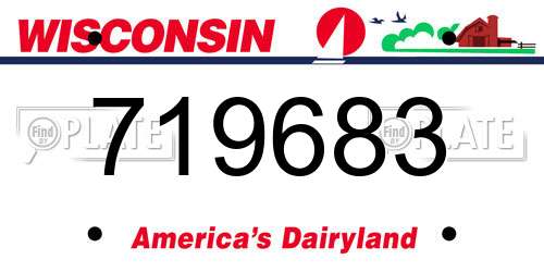 719683 Wisconsin License Plate