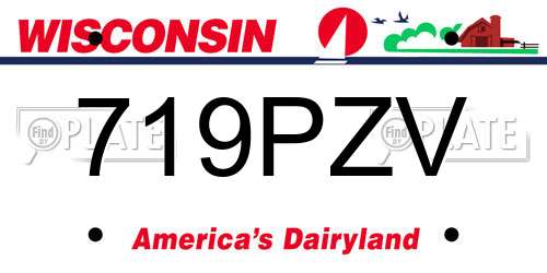 719PZV Wisconsin License Plate