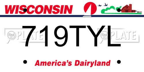 719TYL Wisconsin License Plate