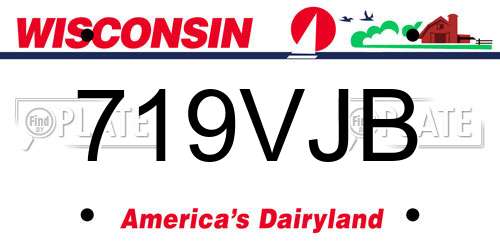 719VJB Wisconsin License Plate