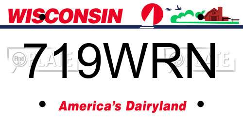 719WRN Wisconsin License Plate