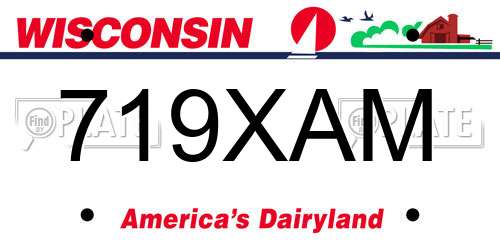 719XAM Wisconsin License Plate