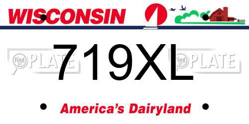 719XL Wisconsin License Plate