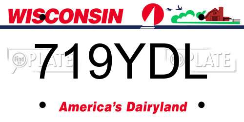 719YDL Wisconsin License Plate