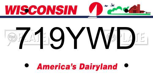 719YWD Wisconsin License Plate