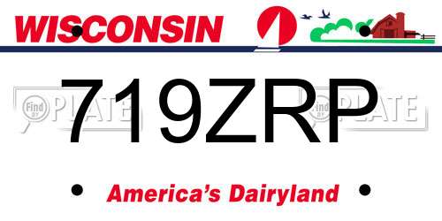 719ZRP Wisconsin License Plate