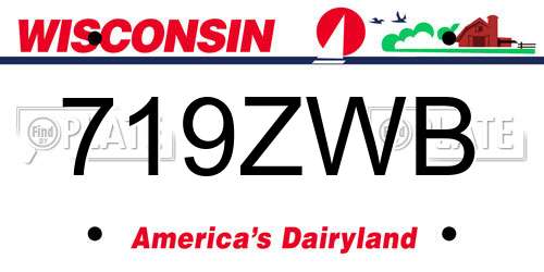 719ZWB Wisconsin License Plate