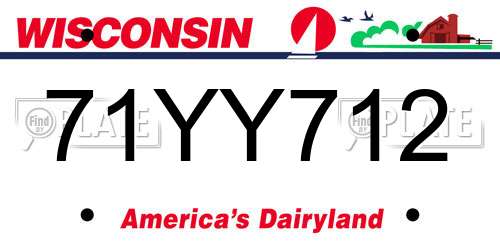 71YY712 Wisconsin License Plate