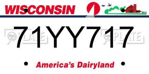 71YY717 Wisconsin License Plate