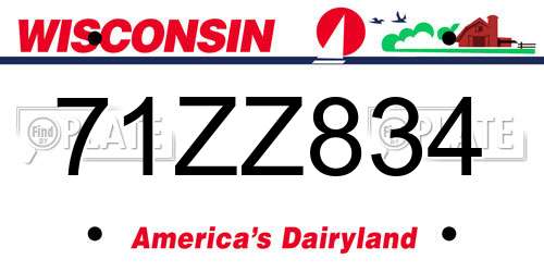71ZZ834 Wisconsin License Plate