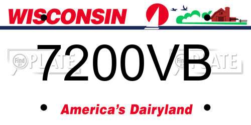 7200VB Wisconsin License Plate