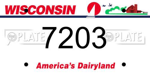 7203 Wisconsin License Plate