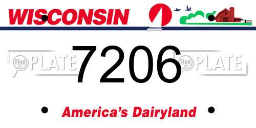 7206 Wisconsin License Plate