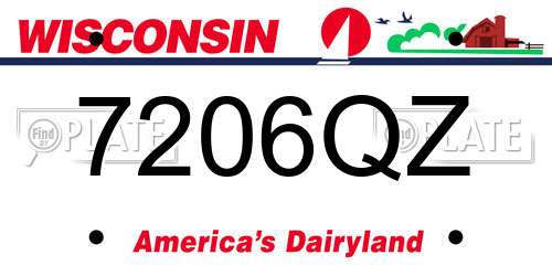 7206QZ Wisconsin License Plate