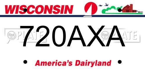 720AXA Wisconsin License Plate