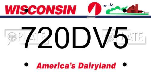 720DV5 Wisconsin License Plate