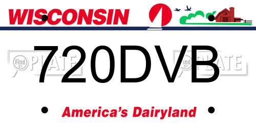 720DVB Wisconsin License Plate