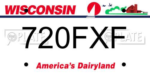 720FXF Wisconsin License Plate