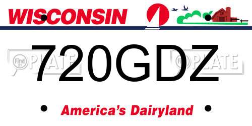 720GDZ Wisconsin License Plate