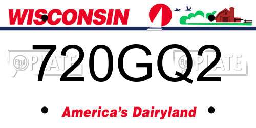 720GQ2 Wisconsin License Plate
