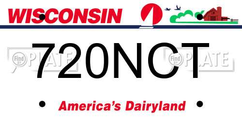 720NCT Wisconsin License Plate