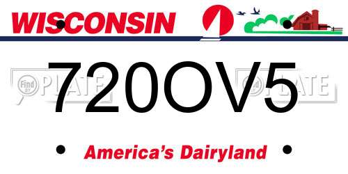 720OV5 Wisconsin License Plate