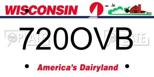 720OVB Wisconsin License Plate