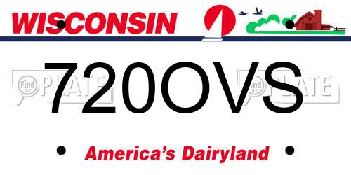 720OVS Wisconsin License Plate