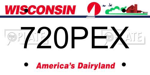 720PEX Wisconsin License Plate