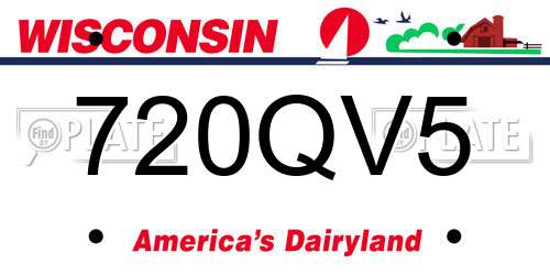 720QV5 Wisconsin License Plate