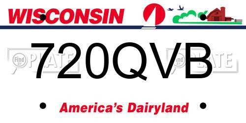 720QVB Wisconsin License Plate