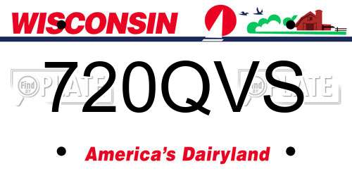 720QVS Wisconsin License Plate