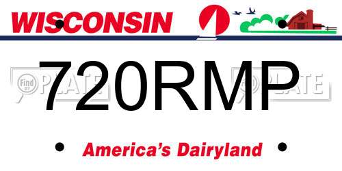 720RMP Wisconsin License Plate