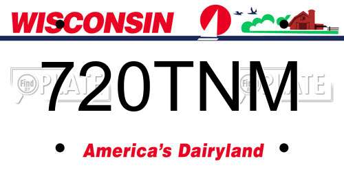 720TNM Wisconsin License Plate