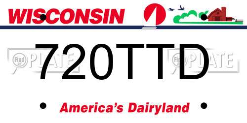 720TTD Wisconsin License Plate