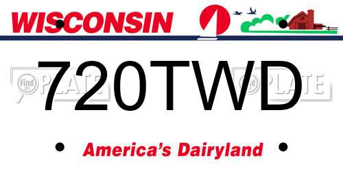 720TWD Wisconsin License Plate