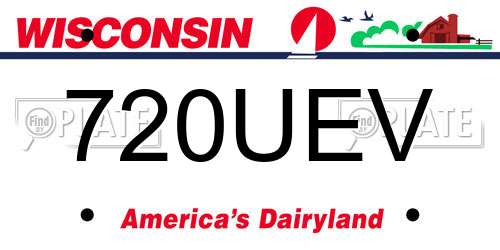 720UEV Wisconsin License Plate