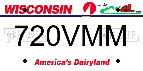 720VMM Wisconsin License Plate
