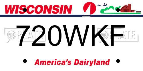 720WKF Wisconsin License Plate