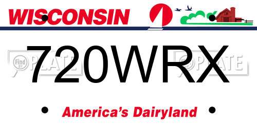 720WRX Wisconsin License Plate