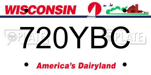 720YBC Wisconsin License Plate