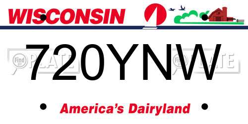 720YNW Wisconsin License Plate