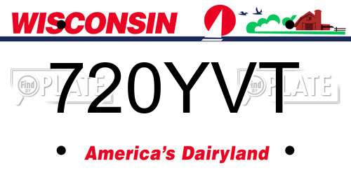 720YVT Wisconsin License Plate
